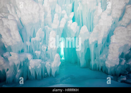 Sorgenti calde coperte con il ghiaccio in Park City Utah Foto Stock