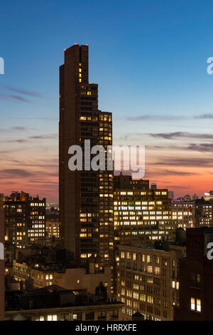 La città di New York al tramonto, STATI UNITI D'AMERICA Foto Stock