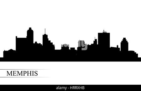 Memphis skyline della città sullo sfondo di silhouette, illustrazione vettoriale Illustrazione Vettoriale