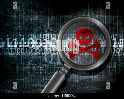 Virus infetti il computer bug software nel vettore Illustrazione Vettoriale