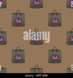 Carta per lo Shopping Bag Pattern senza giunture Illustrazione Vettoriale