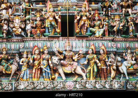 Sri Veeramakaliamman Tempio Hindu Temple, Serangoon Road, Little India district, Singapore, Asia, Singapore Foto Stock