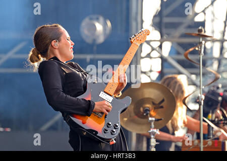 MADRID - Sep 13: Anna Calvi Prestazioni a Dcode Festival il 13 settembre 2014 a Madrid, Spagna. Foto Stock