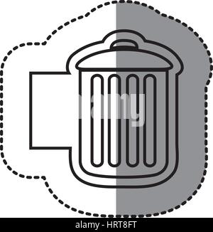 La figura emblema di metallo sull'icona del cestino Illustrazione Vettoriale