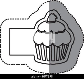 Emblema bianco icona di muffin Illustrazione Vettoriale