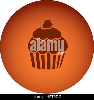 Orange emblema icona di muffin Illustrazione Vettoriale