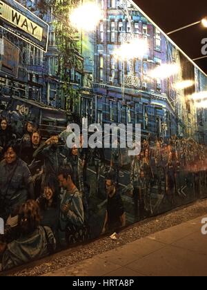 Bowery & Houston murale - NEW YORK Foto Stock