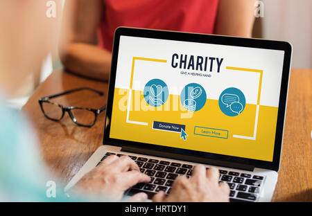 Donazione di beneficenza icone concetto grafico Foto Stock