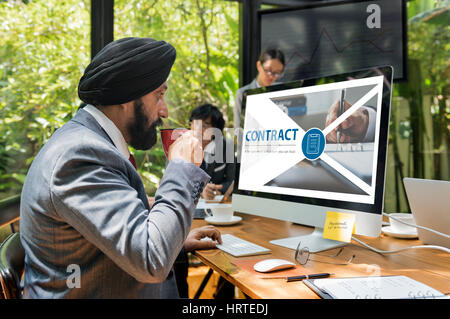 Contratto accordo equo interfaccia della pagina web Foto Stock