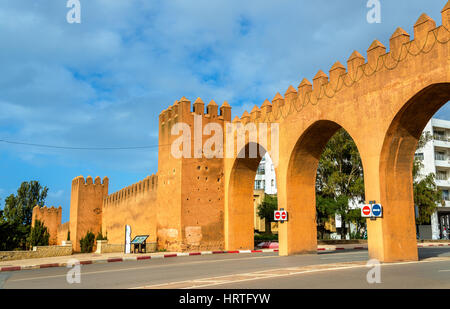 Vecchie mura della città di Rabat, la capitale del Marocco Foto Stock