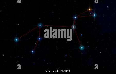 L'immagine illiustrate la costellazione del Leone. Foto Stock