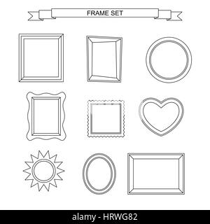 Linea di cornici fotografiche Illustrazione Vettoriale