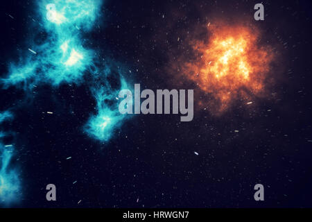 Stellato spazio esterno texture di sfondo con nebulosa. Colorato cielo stellato lo spazio esterno sfondo, rendering 3D Foto Stock