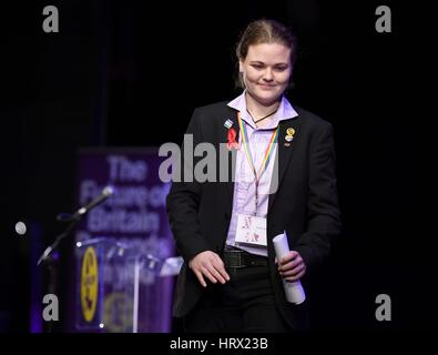 Weymouth Dorset, Regno Unito. 04 Mar, 2017. UK Independence Party conference, UKIP, portavoce LBGT Flo Lewis Credito: Dorset Media Service/Alamy Live News Foto Stock