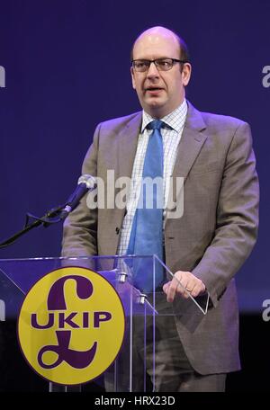 Weymouth Dorset, Regno Unito. 04 Mar, 2017. UK Independence Party conference, UKIP, Welsh Assembly stati Mark temerario Credito: Dorset Media Service/Alamy Live News Foto Stock