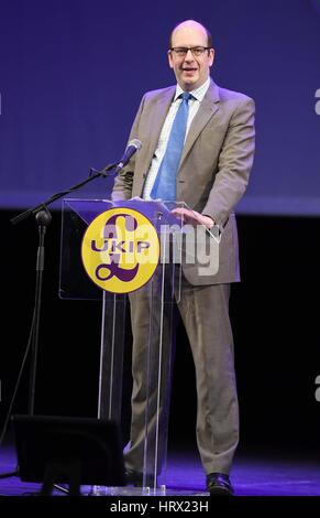 Weymouth Dorset, Regno Unito. 04 Mar, 2017. UK Independence Party conference, UKIP, Welsh Assembly stati Mark temerario Credito: Dorset Media Service/Alamy Live News Foto Stock