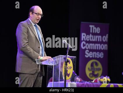 Weymouth Dorset, Regno Unito. 04 Mar, 2017. UK Independence Party conference, UKIP, Welsh Assembly stati Mark temerario Credito: Dorset Media Service/Alamy Live News Foto Stock