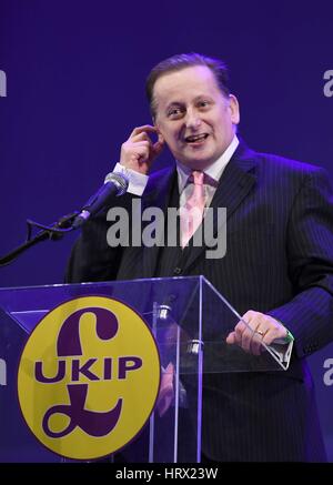 Weymouth Dorset, Regno Unito. 04 Mar, 2017. UK Independence Party conference, UKIP, Ray Finch, deputato e portavoce di alloggiamento Credito: Dorset Media Service/Alamy Live News Foto Stock