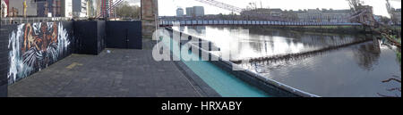 Glasgow City Centre clydeside panorama ponte di sospensione Foto Stock