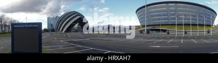 Scottish Exhibition and Conference Centre panorama ampia shot Foto Stock