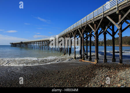 San Simeon molo del William Randolph Hearst Memorial State Beach. Sul PCH, California Highway 1 Foto Stock