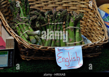 Mazzetti di asparagi in inglese Foto Stock