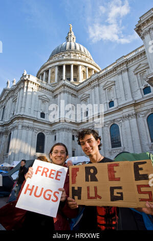 Occupare Londra anti capitalismo manifestazione a Londra Foto Stock