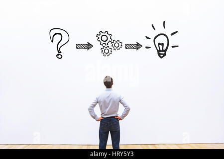 Pensando o per la risoluzione dei problemi il concetto di business Foto Stock