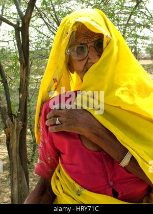 Ritratto di Rajasthani donna in abito locale a Jaipur, India (Foto Copyright © di Saji Maramon) Foto Stock