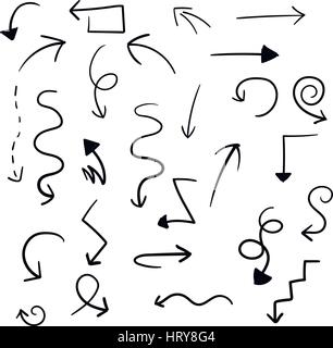 Disegnato a mano le frecce Illustrazione Vettoriale