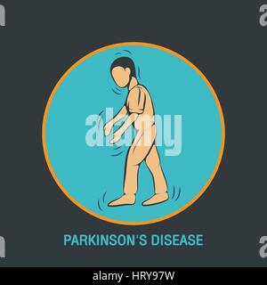 Il Morbo di Parkinson vettore icona logo del modello di progettazione Illustrazione Vettoriale