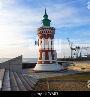 Faro Pingelturm di Bremerhaven, Germania Foto Stock