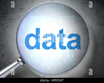 Concetto di dati: dati con vetro ottico Foto Stock