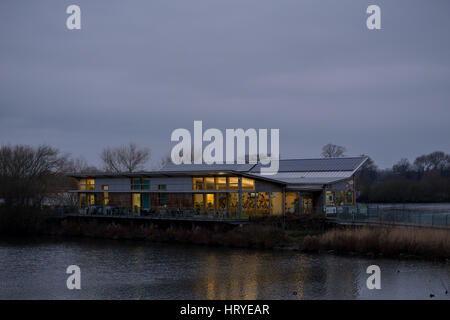 Attenborough Centro Natura di notte, Nottingham, Inghilterra, Regno Unito Foto Stock