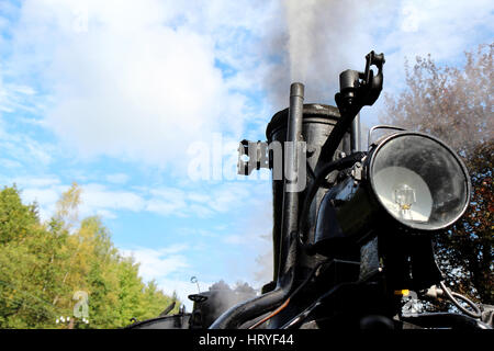 Nero vecchia locomotiva a vapore dettaglio Foto Stock