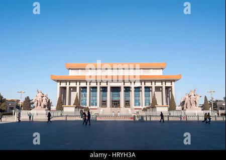 Il mausoleo di Mao Zedong in piazza tiananmen a Pechino, Cina Foto Stock