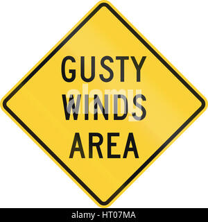 Stati Uniti MUTCD-prescritto cartello stradale - Gusty winds area. Foto Stock