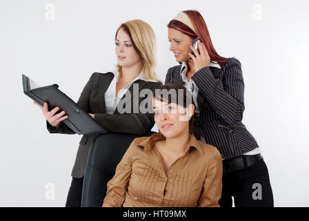 Geschoeaeftige, junge Geschoeaeftsfrauen - giovani donne di business Foto Stock