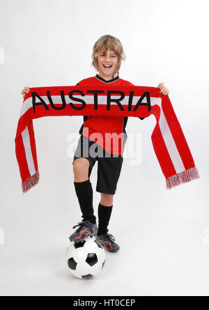 Junger, ?sterreichischer Fu?ballfan - giovani, austriaca tifoso di calcio Foto Stock