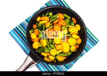 Verdure in padella, vista dall'alto Foto Stock