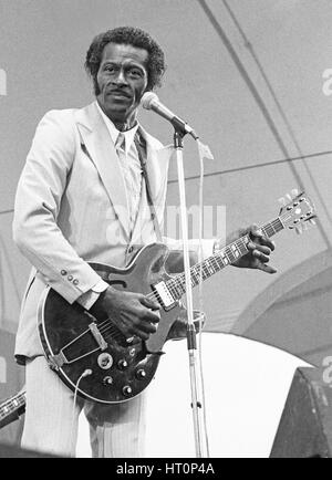 Chuck Berry, capitale Jazz, Alexandra Palace di Londra, 1979. Artista: Brian O Connor. Foto Stock