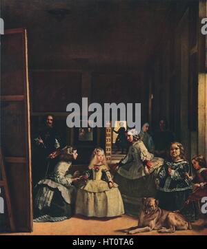 'Las Meninas, o la famiglia di Felipe IV', C1656. Artista: Diego Velasquez. Foto Stock