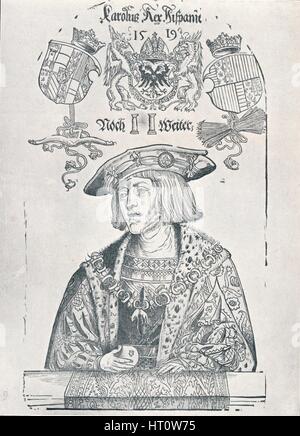 "Ritratto dell'Imperatore Carlo V', 1519 (1906). Artista: Albrecht Dürer. Foto Stock