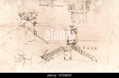 Architettura di castelli, C1472-C1519 (1883). Artista: Leonardo da Vinci. Foto Stock