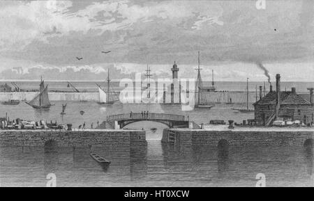 "Ramsgate Harbour e Light House, Kent', C1829. Artista: C Bedford. Foto Stock