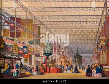 'La navata britannica presso la grande Esposizione del 1851, il Palazzo di Cristallo', C1854. Artista: sconosciuto. Foto Stock