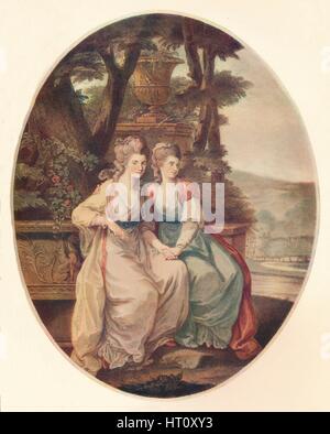 "La duchessa di Devonshire e Lady Duncannon', 1782. Artista: William Dickinson. Foto Stock