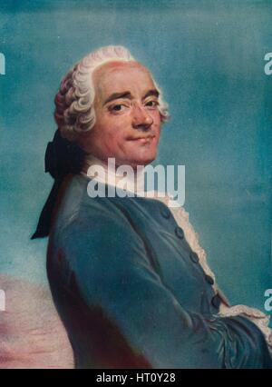 'SELF-ritratto con Pizzo Jabot', C1750. Artista: Maurice-Quentin de La Tour. Foto Stock