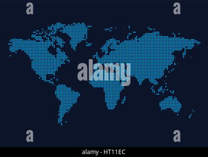 Mondo continenti mappa - Punti di stile illustrazione vettoriale Illustrazione Vettoriale