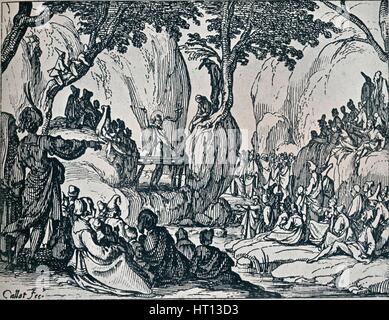 No. III. -St. La predicazione di Giovanni, 1635, (1924). Artista: Jacques Callot Foto Stock